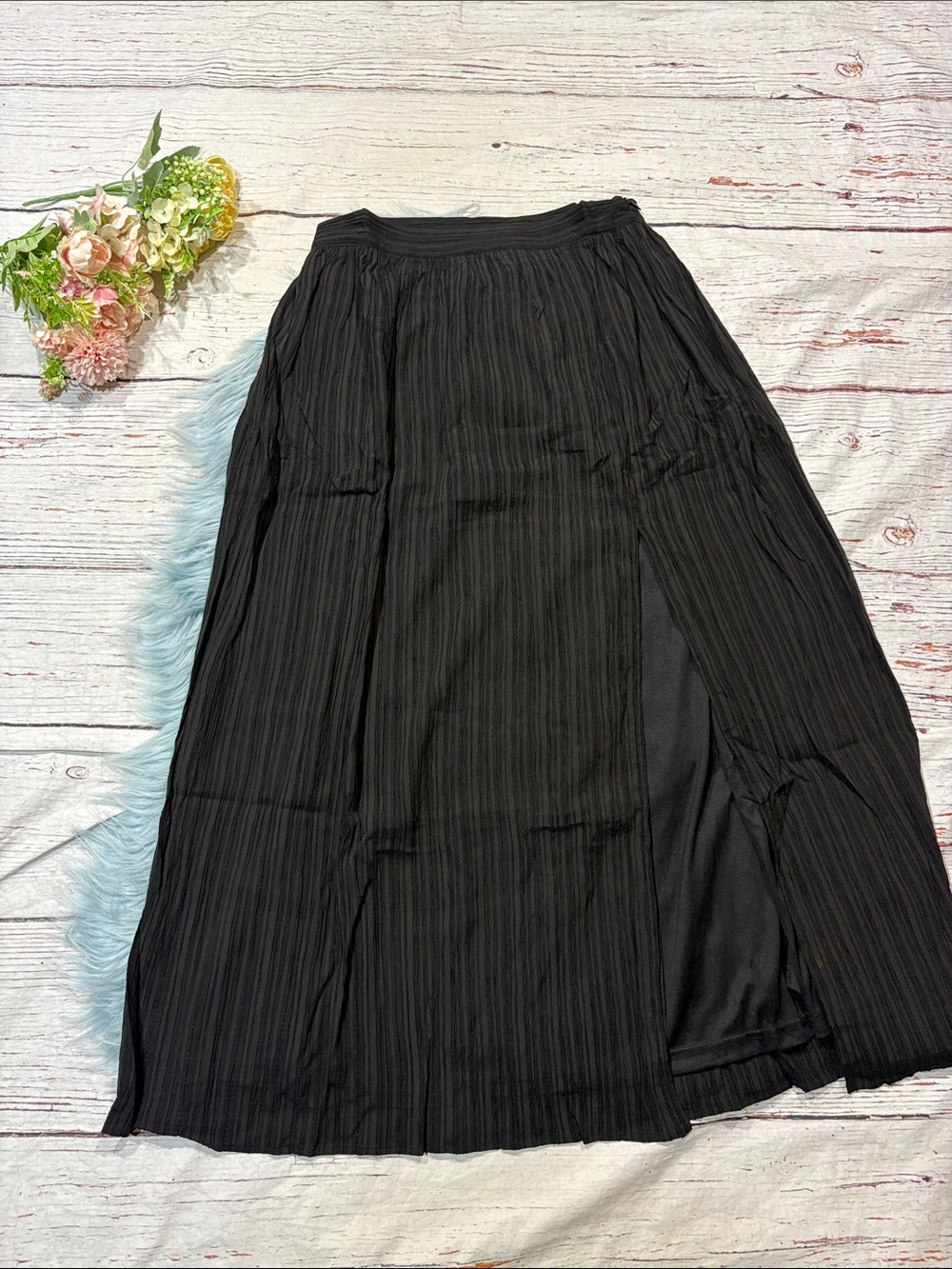 NWT Lulus Midsummer Memories Black Mid-Rise Maxi Skirt - Picture 6 of 7